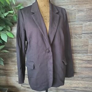 Mary Crafts Black Blazer Top One Button Size 18 Plus